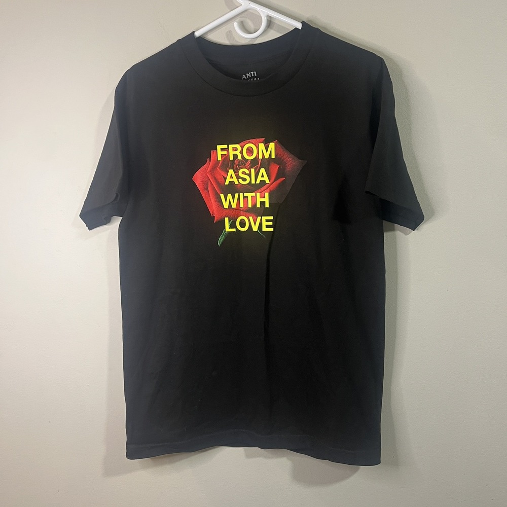 Anti Social Social Club Men's Tshirt‎ - Black, From Asia With Love, Rose - Med